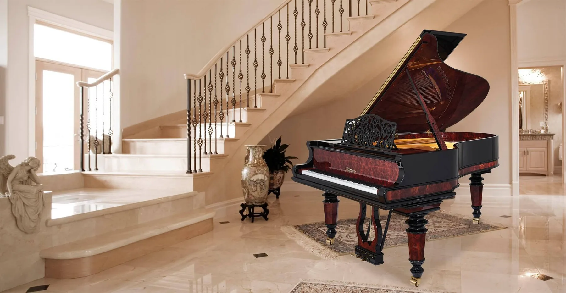 Grand piano in an elegant home