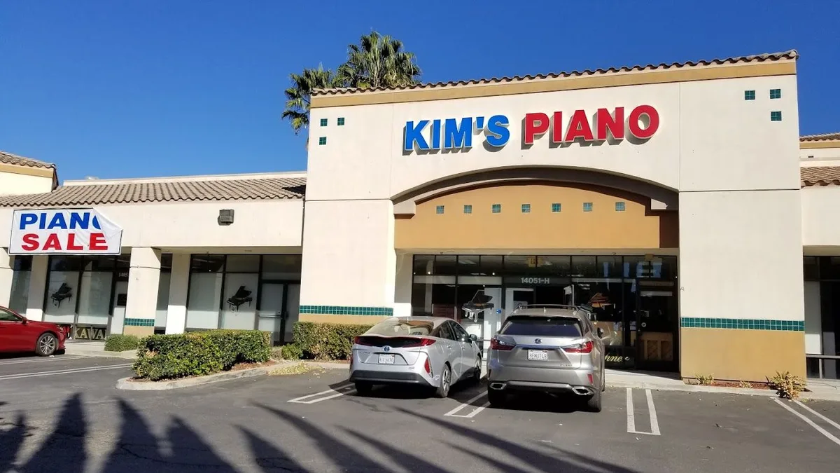 Kim's Piano Tustin showroom, 14051 Newport Ave, Suite H, Tustin