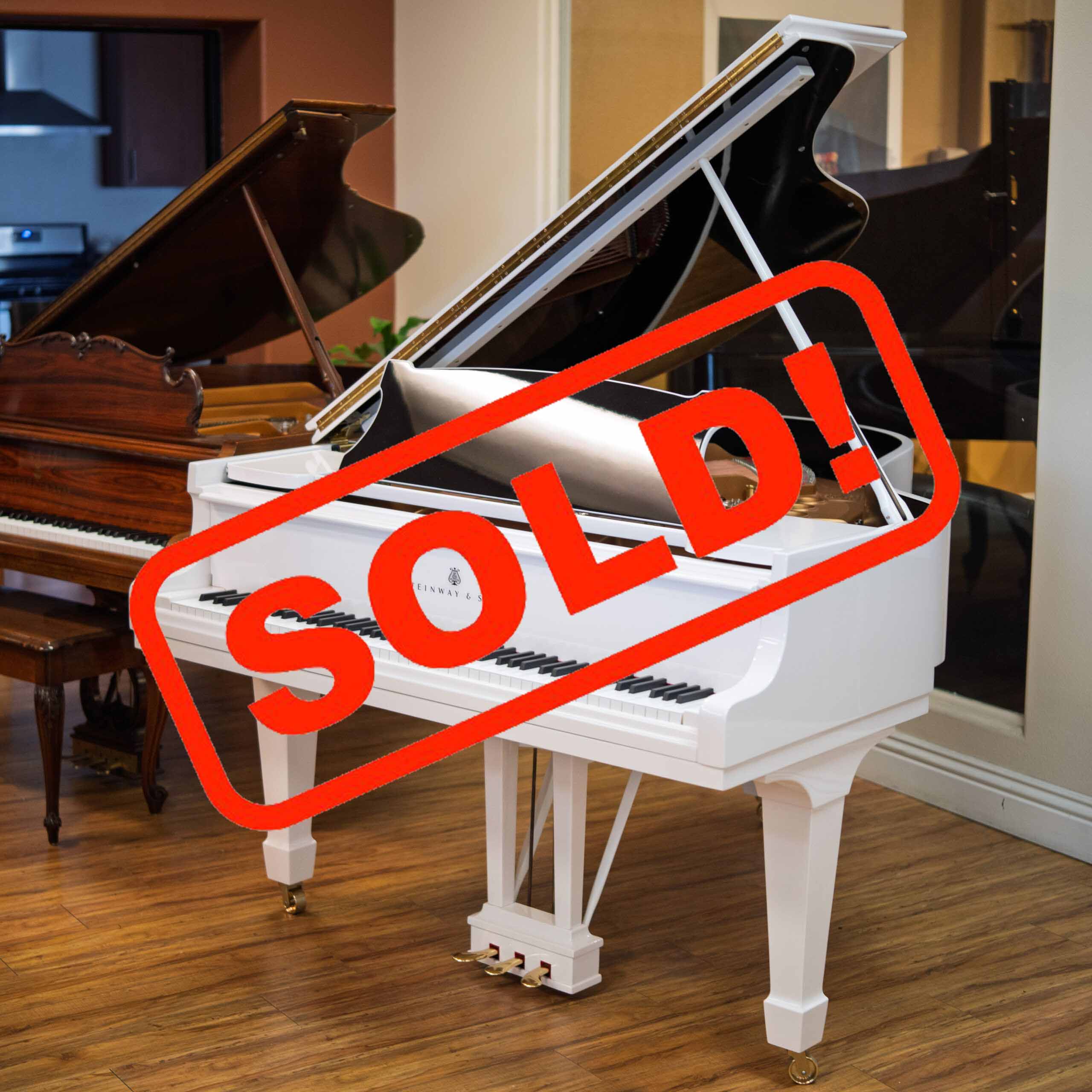 1959 Steinway & Sons Model M Studio Grand Piano White Polish