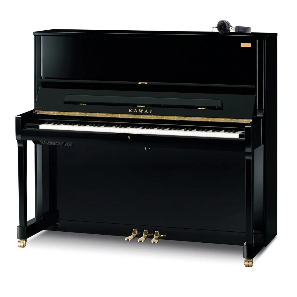 Kawai K-500 AURES 2 K Series Professional Hybrid Upright Piano Ebony Polish