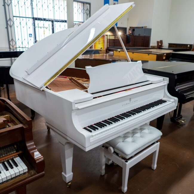 1910 Steinway & Sons Model O Grand Piano White Polish - Image 7