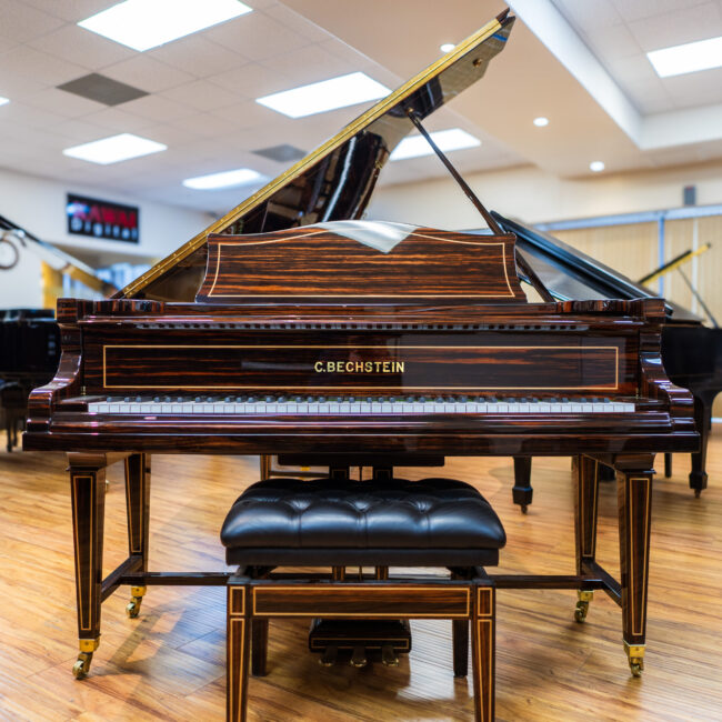 C. Bechstein Grand Piano Macassar Wood Finish Premium Restoration