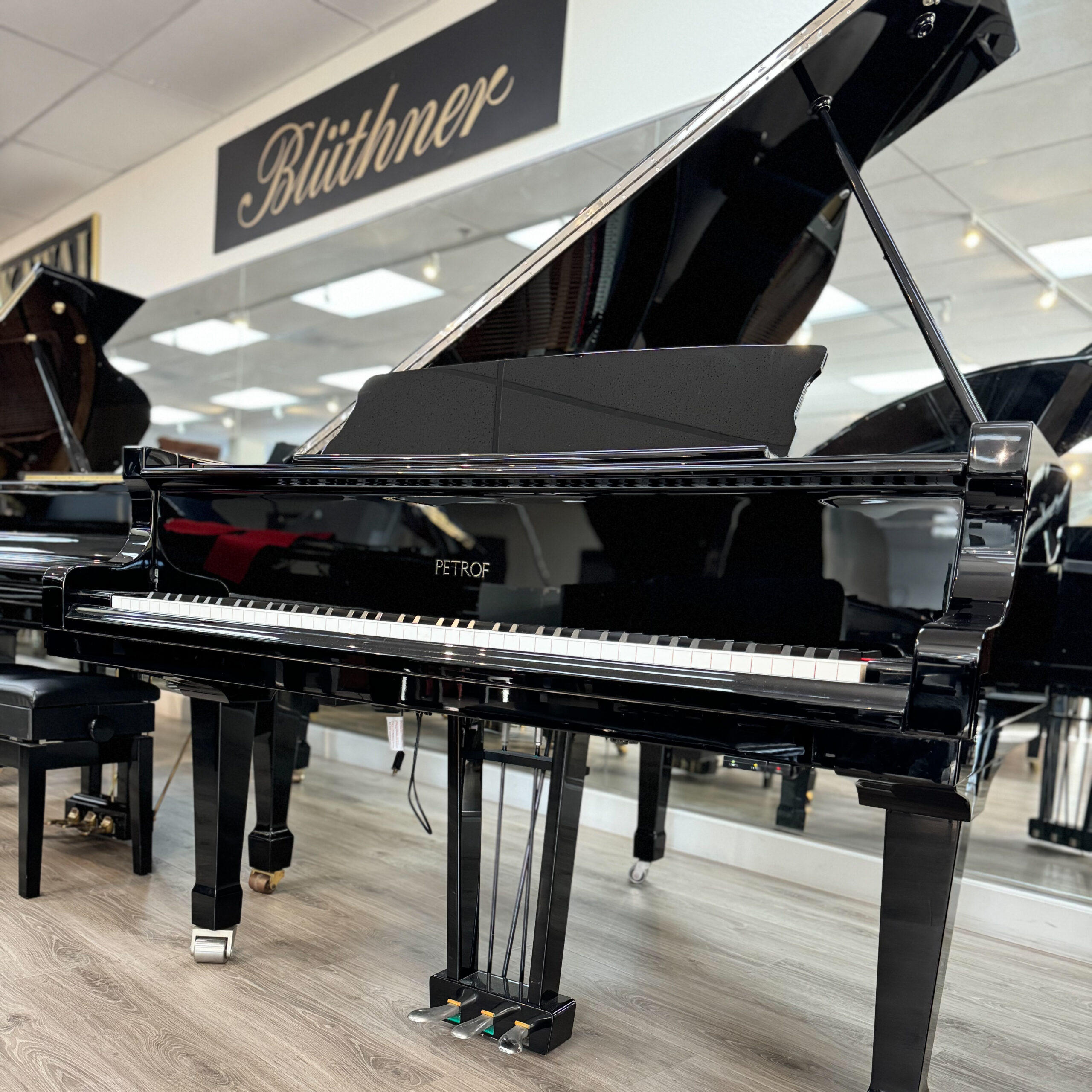 2007 Petrof PV Baby Grand Piano Nickel Edition Ebony Polish