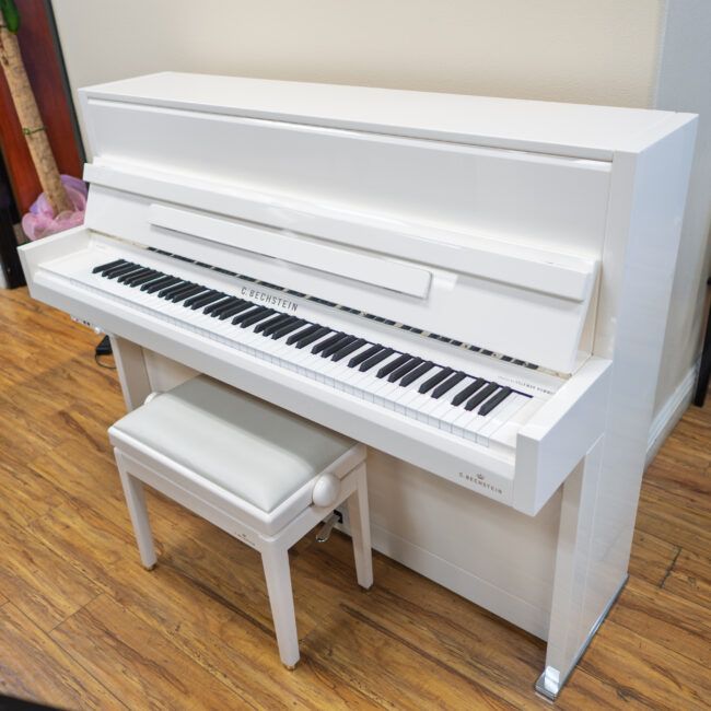 C. Bechstein Residence Series R2 Upright Piano White Polish w/ Vario System - Image 2