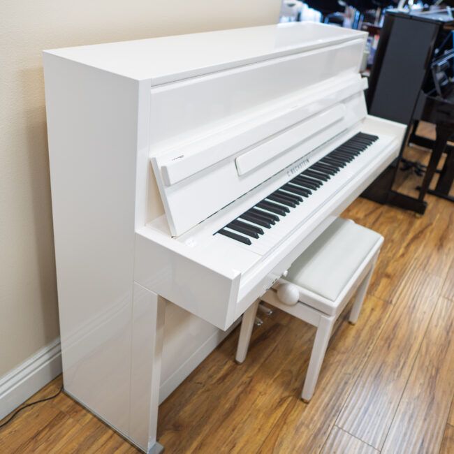 C. Bechstein Residence Series R2 Upright Piano White Polish w/ Vario System - Image 3