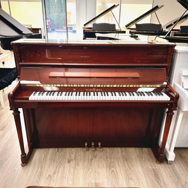 1999 Schimmel Model 120 RI Upright Piano Mahogany Polish