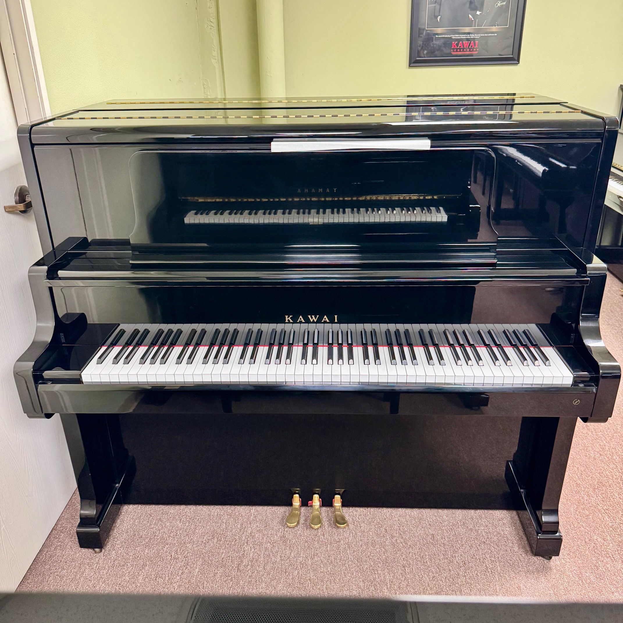 1981 Kawai US-50 Upright Piano Ebony Polish