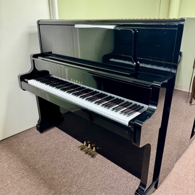 1981 Kawai US-50 Upright Piano Ebony Polish - Image 2