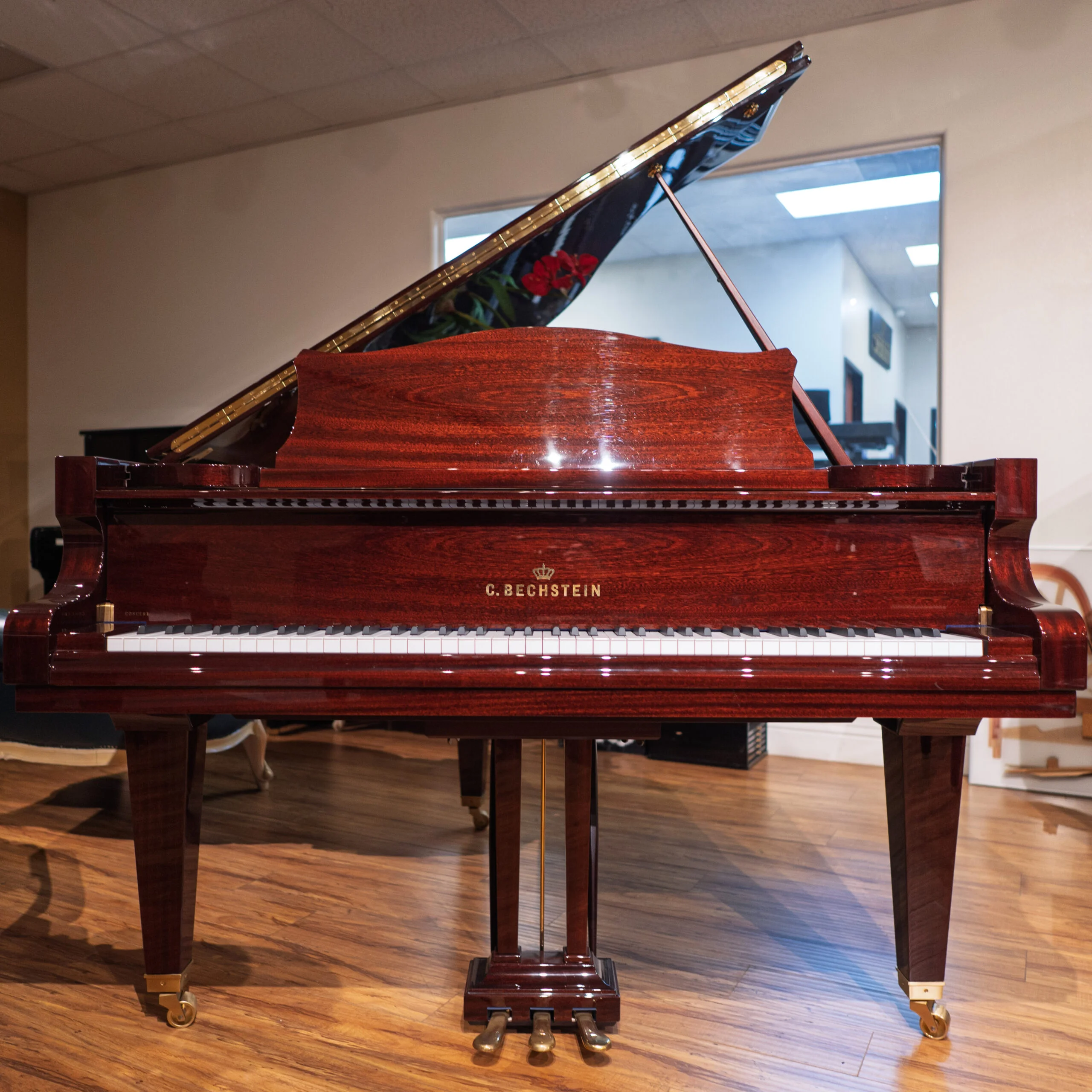 C. Bechstein Concert L 167 Baby Grand Piano Mahogany Polish