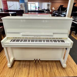 1992 Kawai CX-21D Upright Piano White Polish