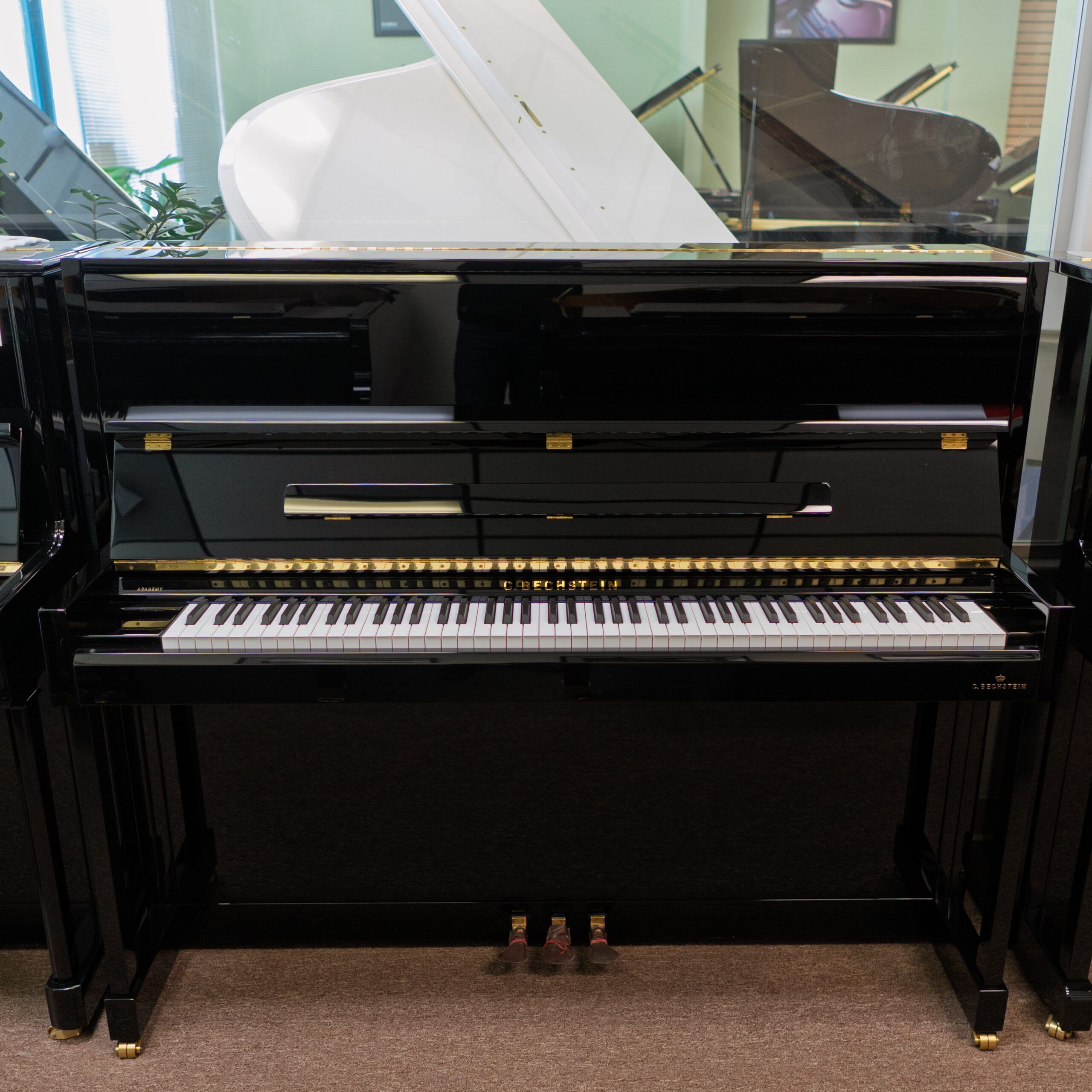 C. Bechstein Academy A6 Upright Piano Ebony Polish