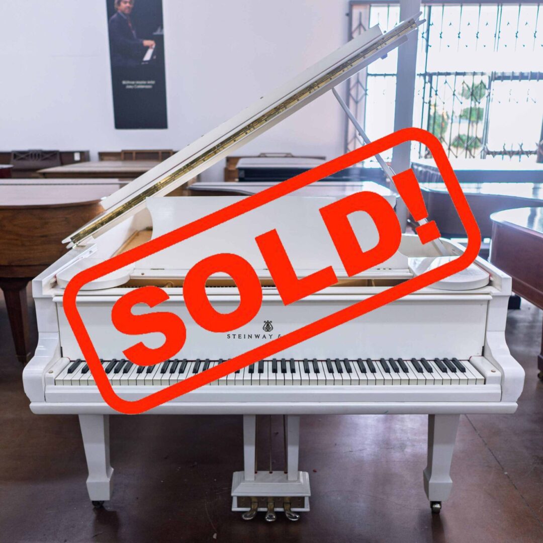 Steinway & Sons Model B Semi-Concert Grand Piano White Satin