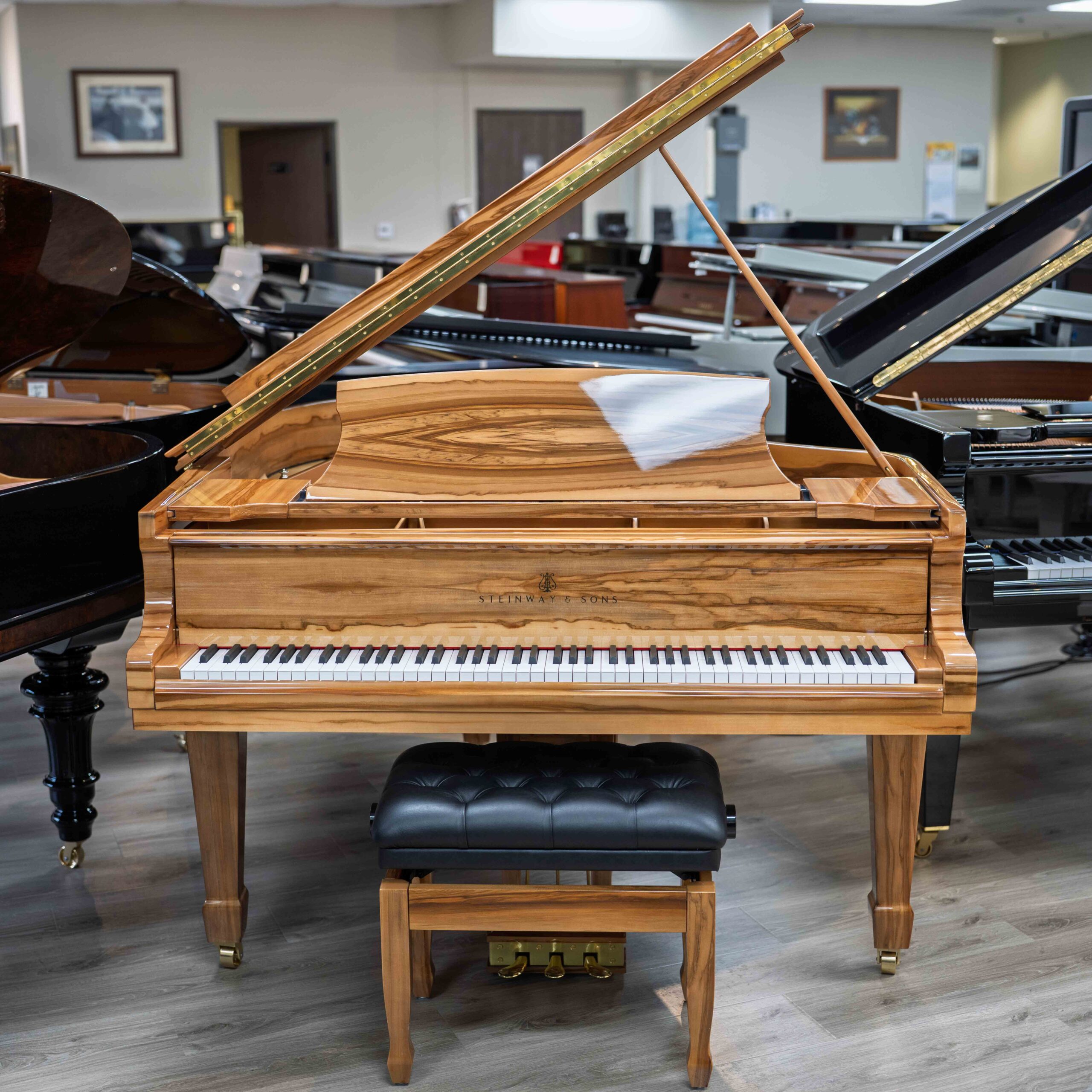 Steinway & Sons Model O Grand Piano Amberwood