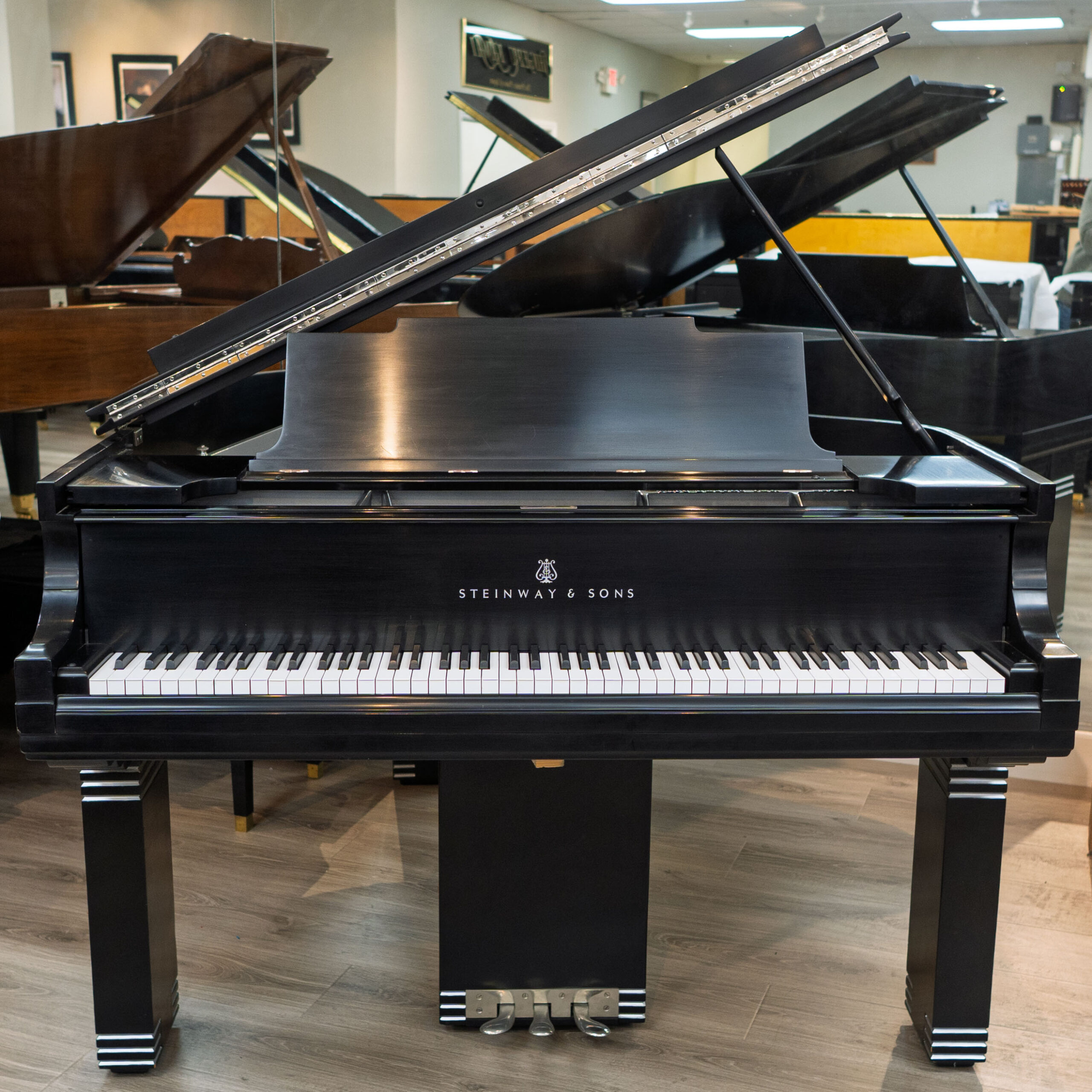 1918 Art Deco Steinway & Sons Model M Ebony Satin