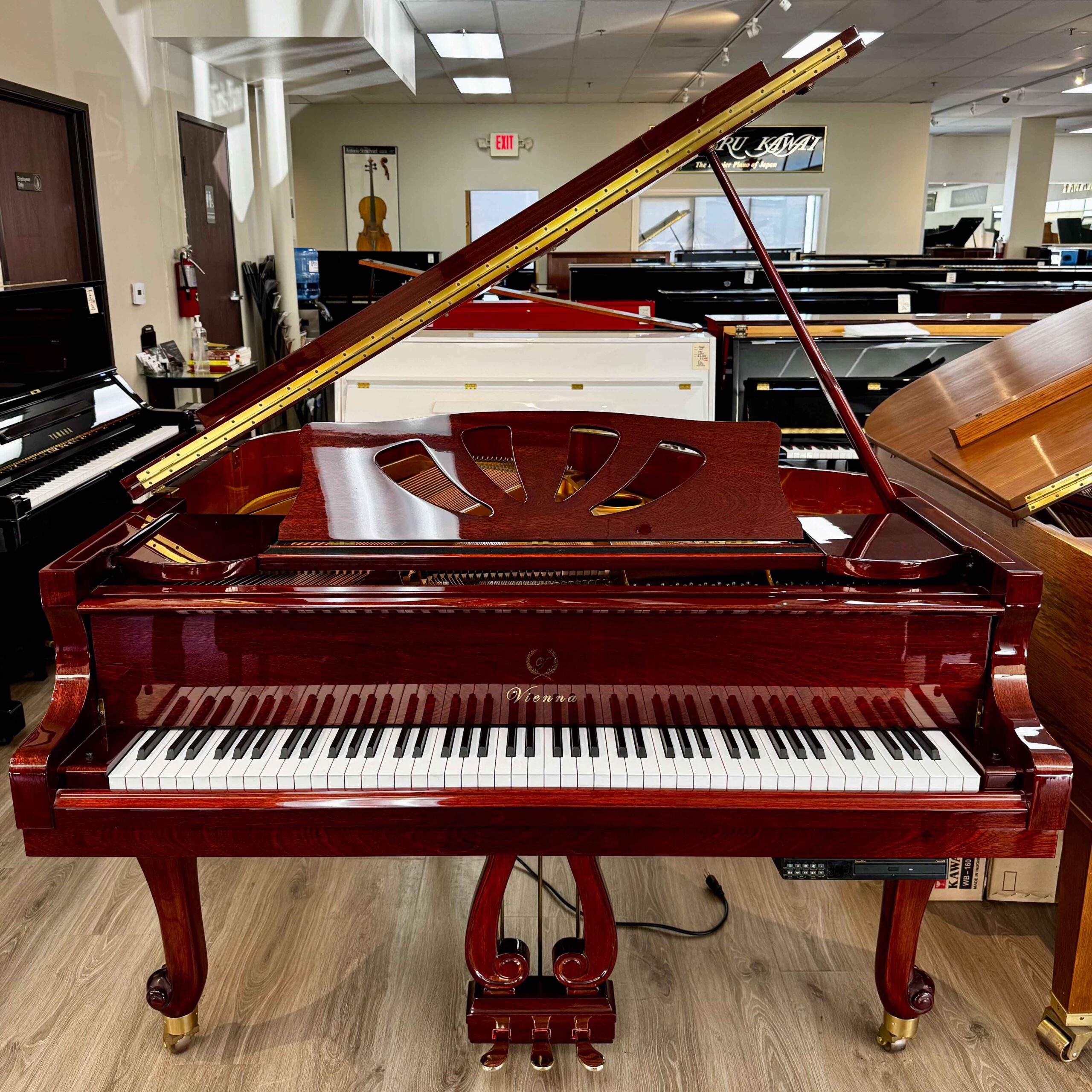 2008 Vienna Grand Piano Mahogany Polish French Provincial