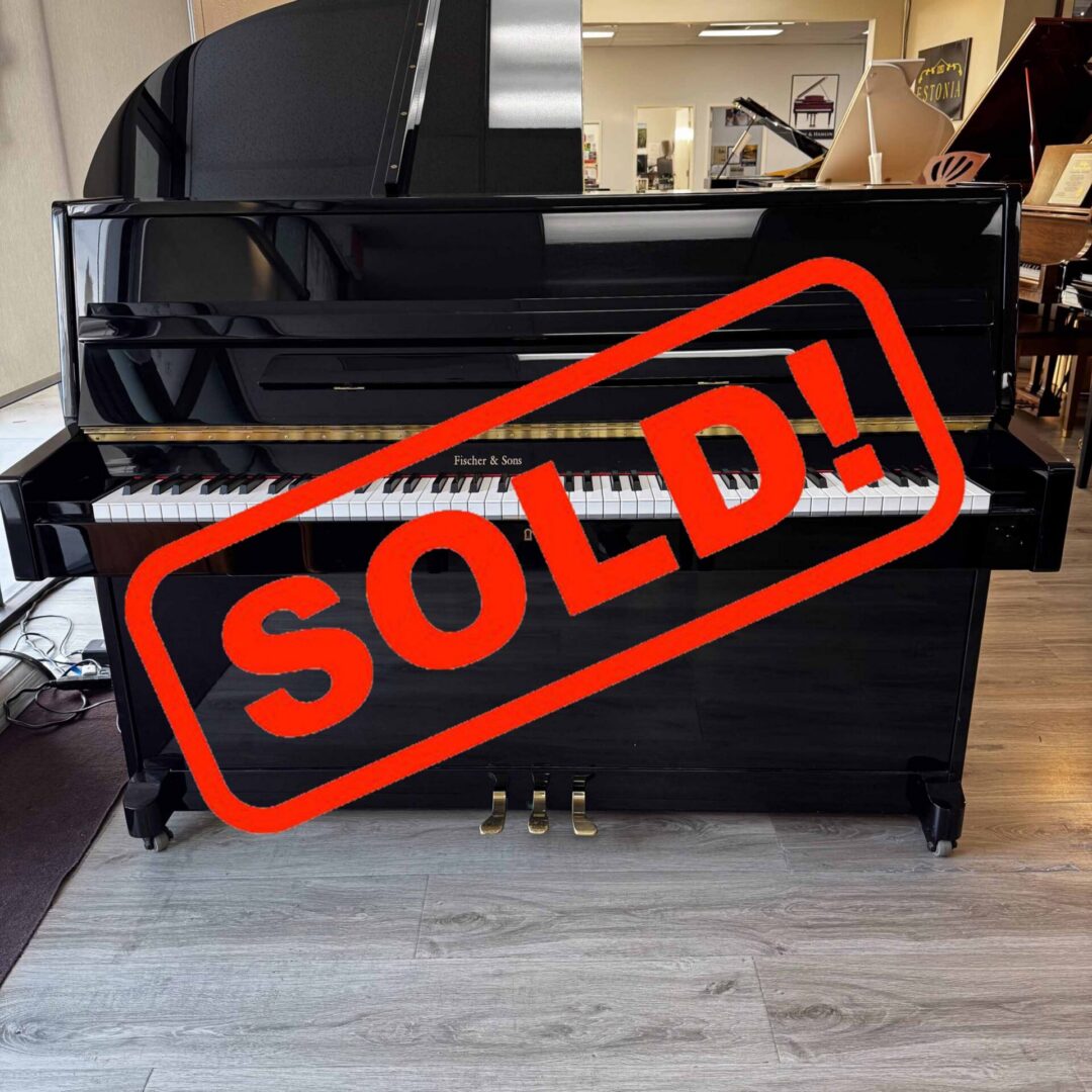 Fischer & Sons Model 108 Upright Piano Black Polish