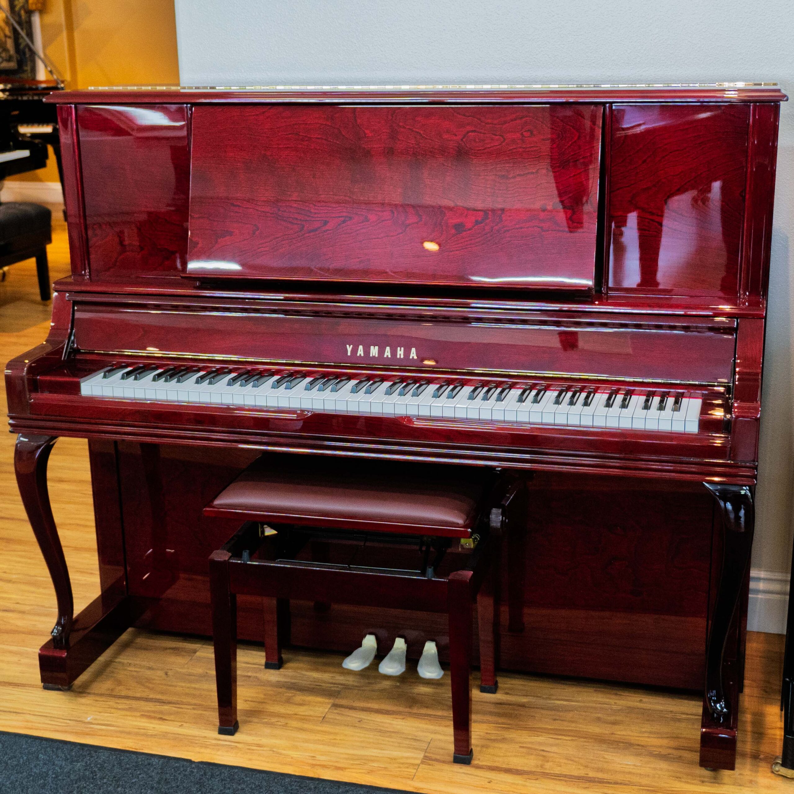 Yamaha WX3ABiC Professional Upright Piano Polished Burgundy Mahogany