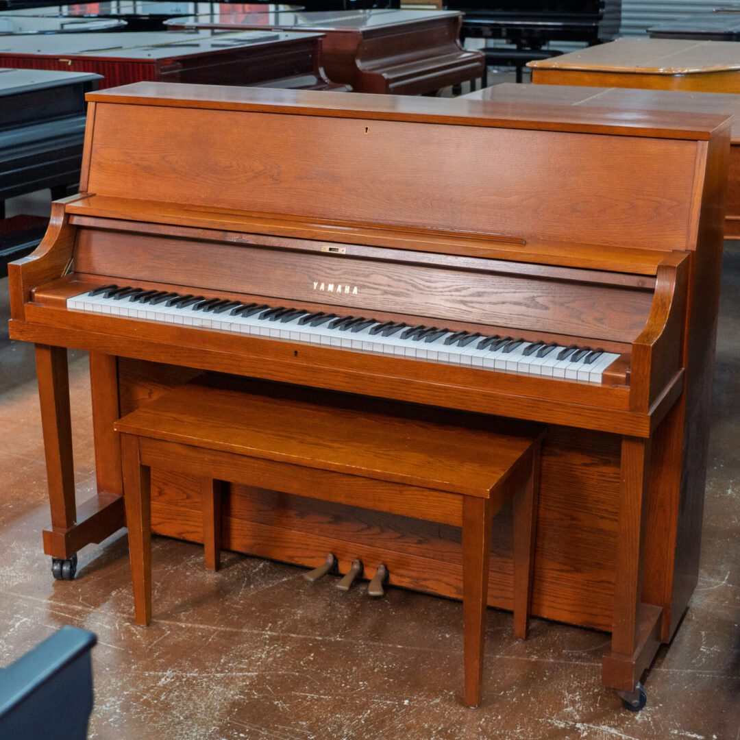 Yamaha P22 Studio Upright Piano Dark Walnut